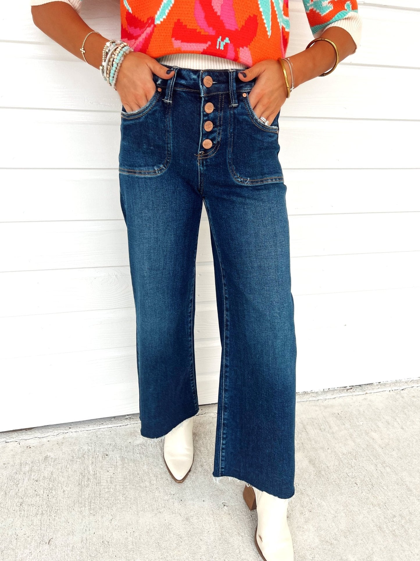 Juliette Wide Leg Button Up Denim