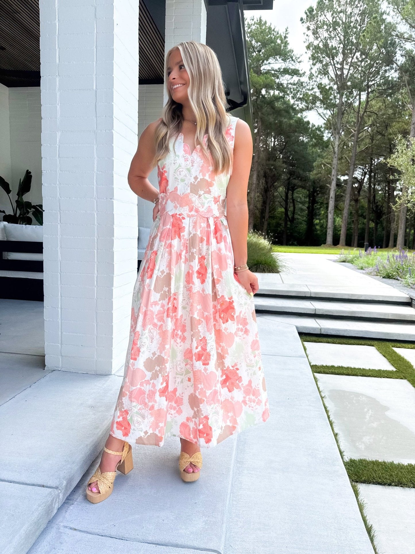 Only Yours Orange Floral Dress ~FINAL SALE~