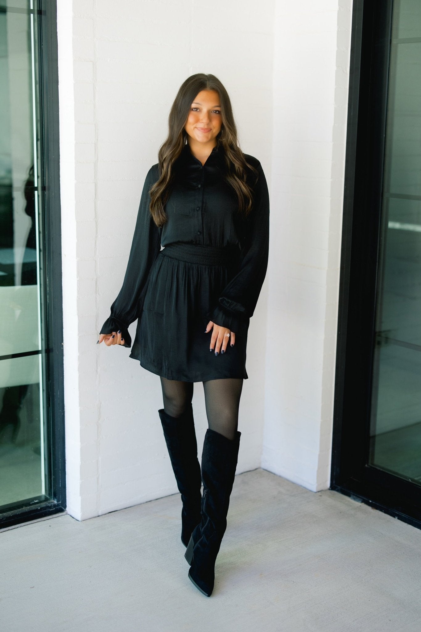 Beauty In Black Flare Mini Dress ~FINAL SALE~