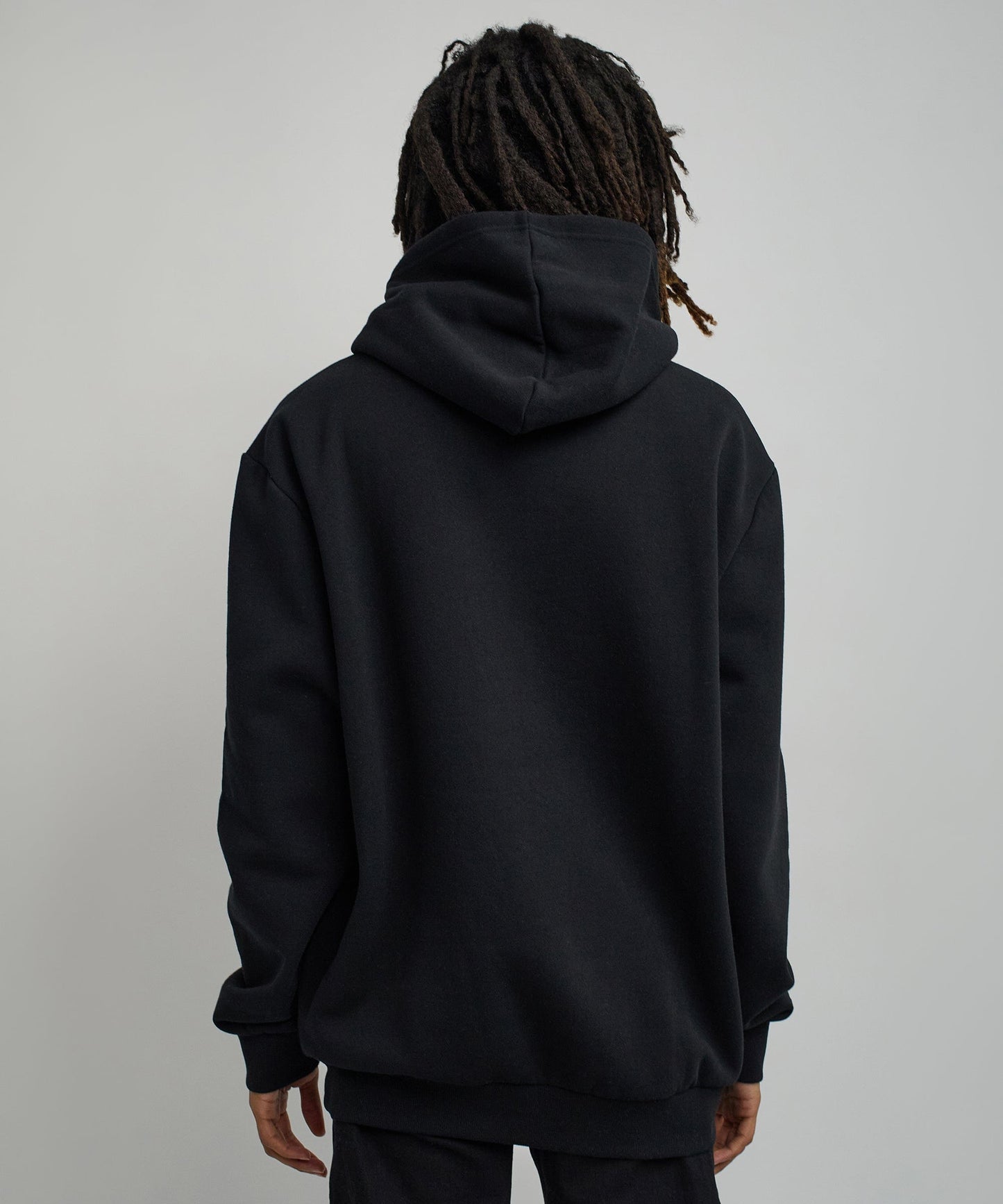How High Oversized Front Print Hoodie - Black