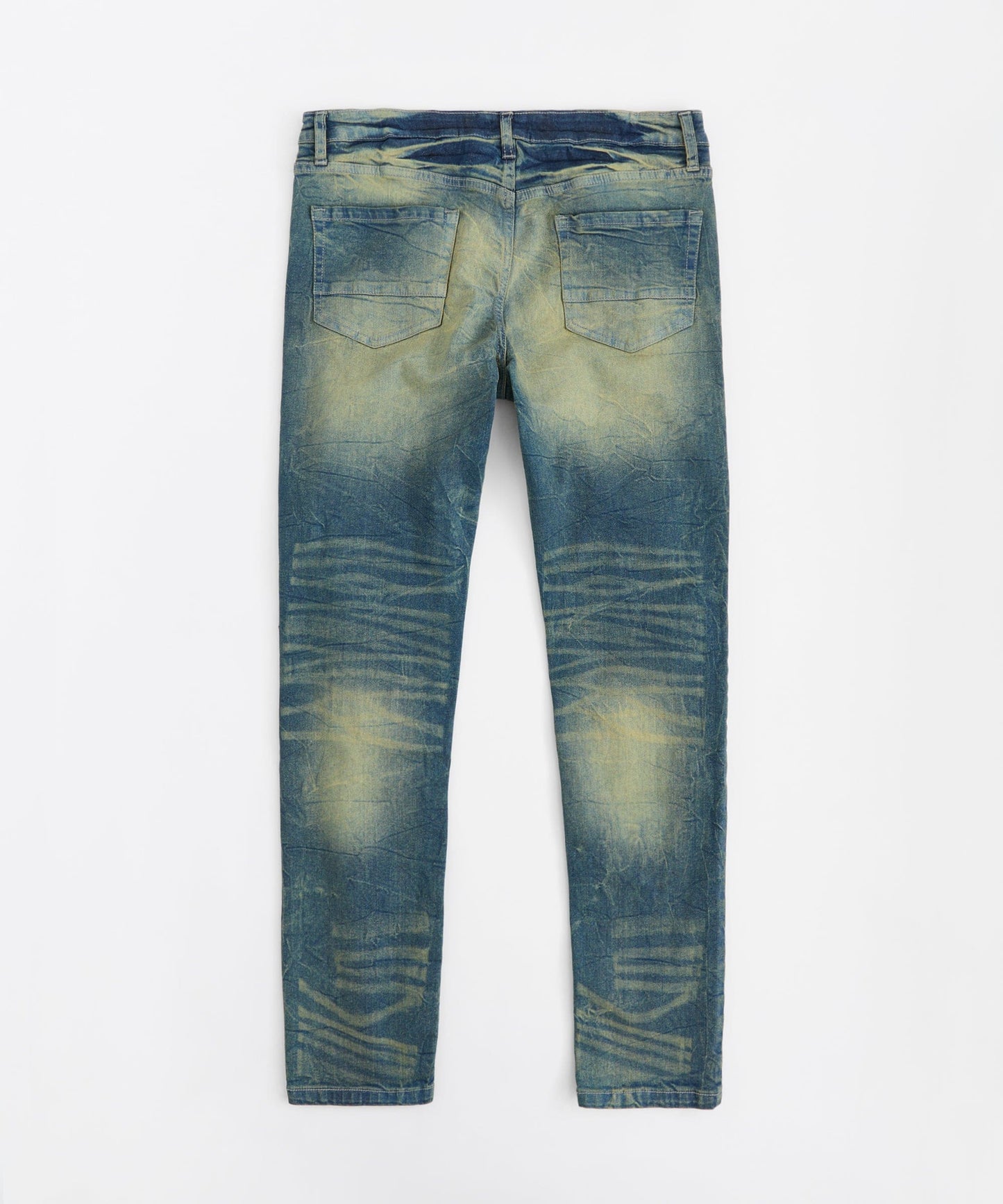 Blasted Distressed Denim Jeans - Blue