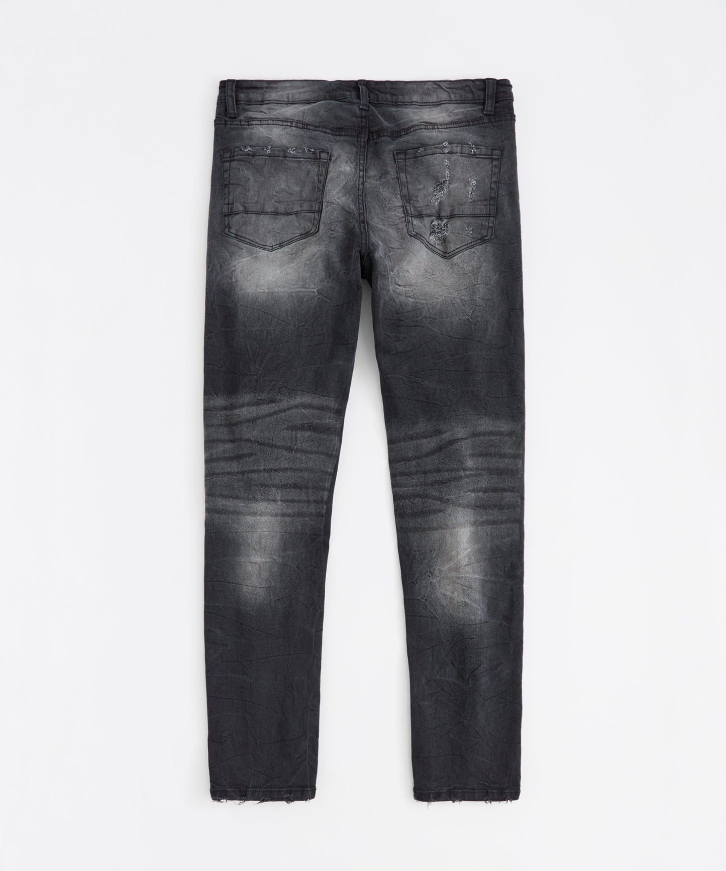 Washed Rip And Repair Denim Jeans - Black