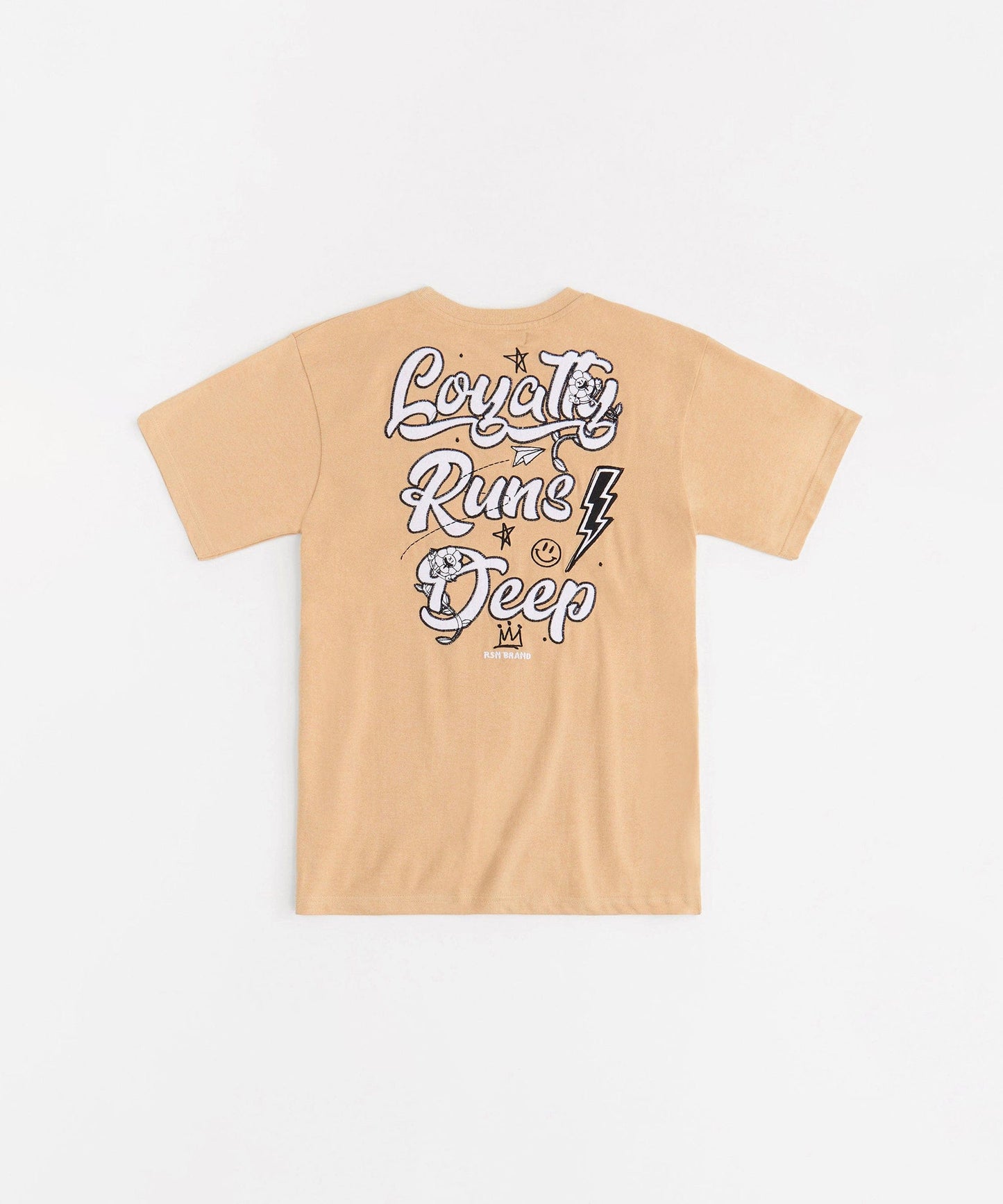 Loyalty Runs Deep Embroidered Short Sleeve Tee - Khaki