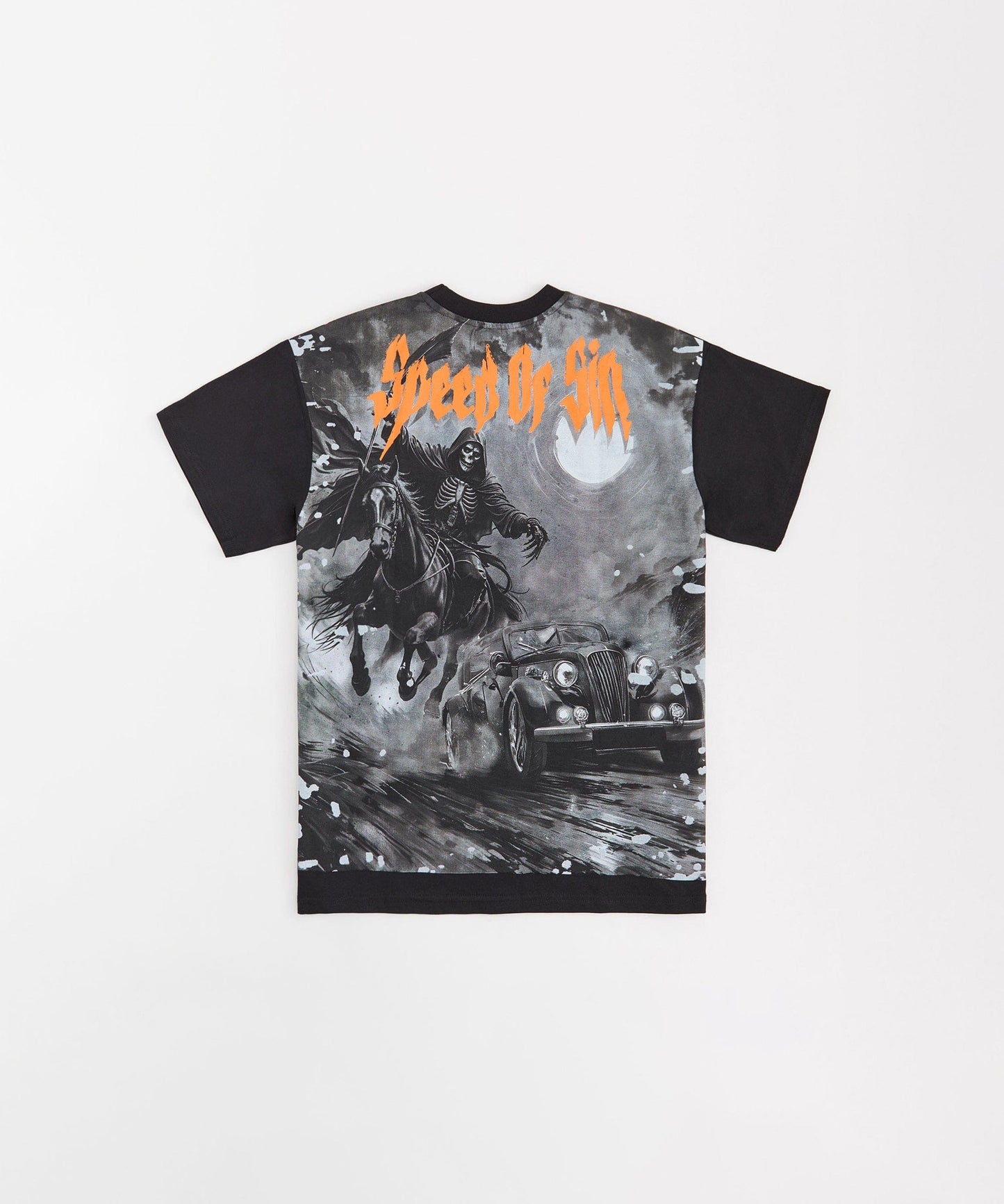 Race The Void Applique Short Sleeve Tee - Black