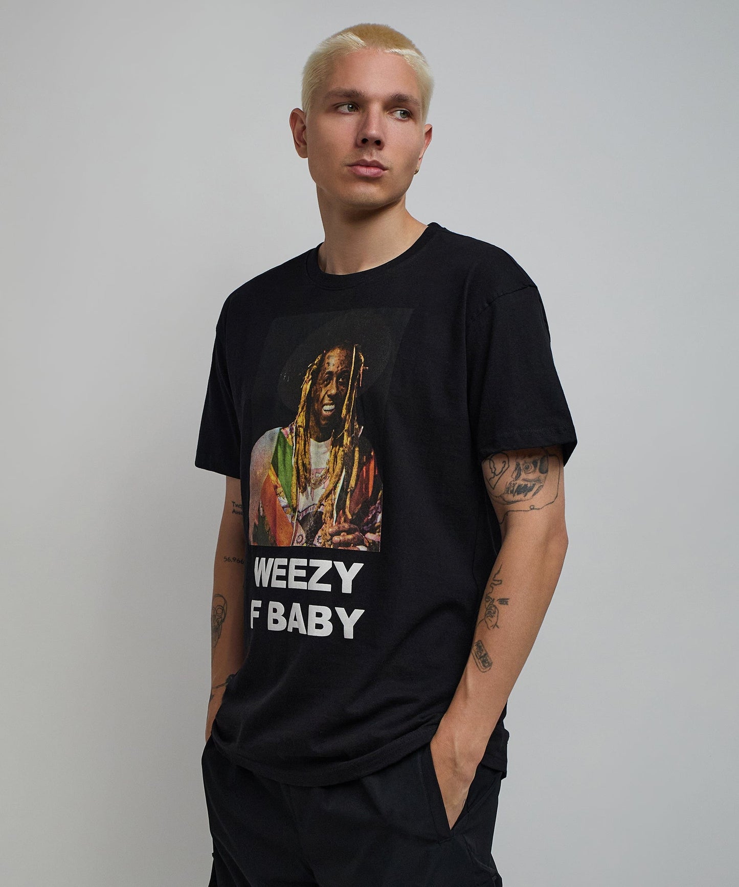 Lil Wayne Weezy F Baby Photo Short Sleeve Tee - Black