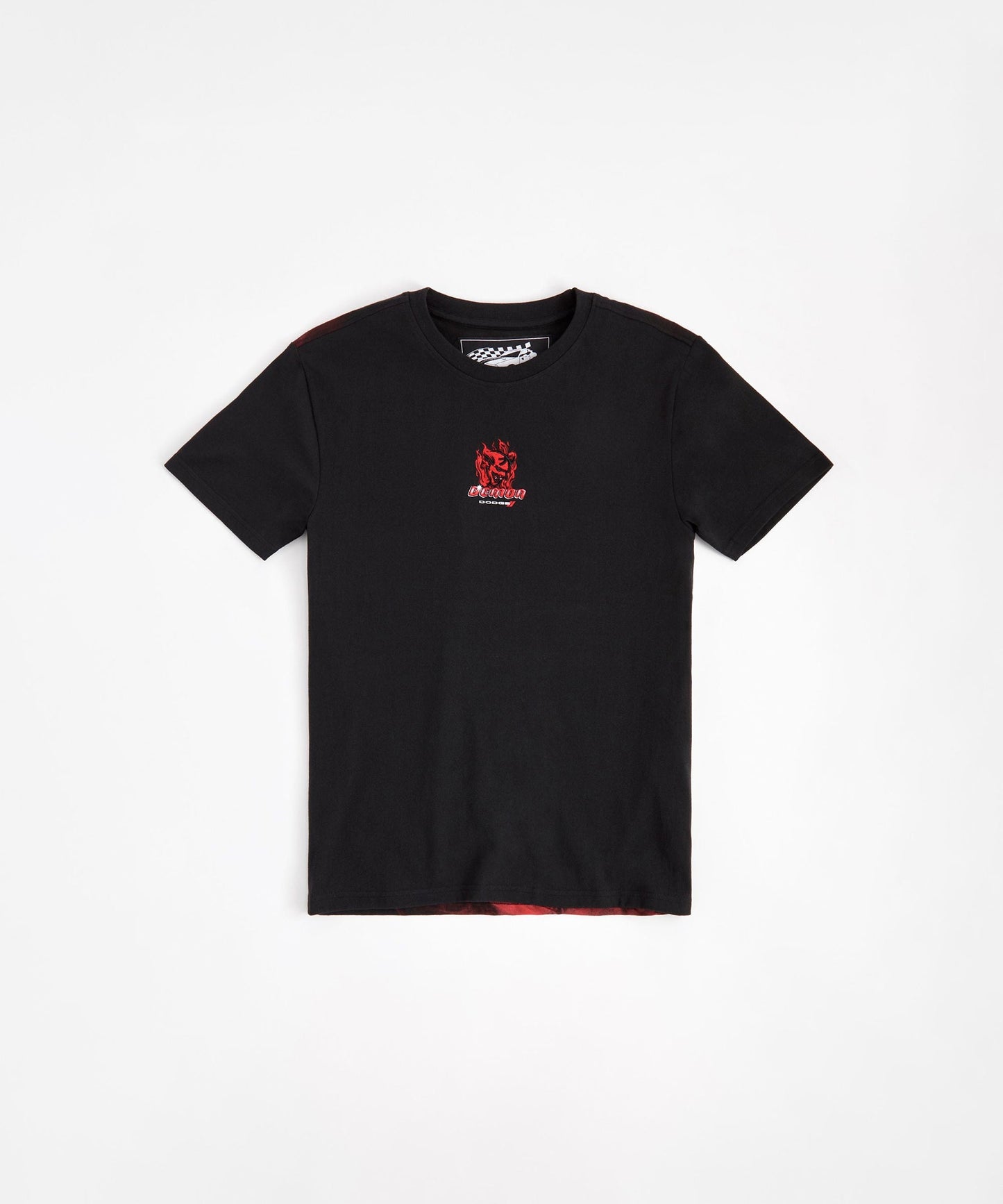 Dodge Demon Face Embroidered Short Sleeve Tee - Black