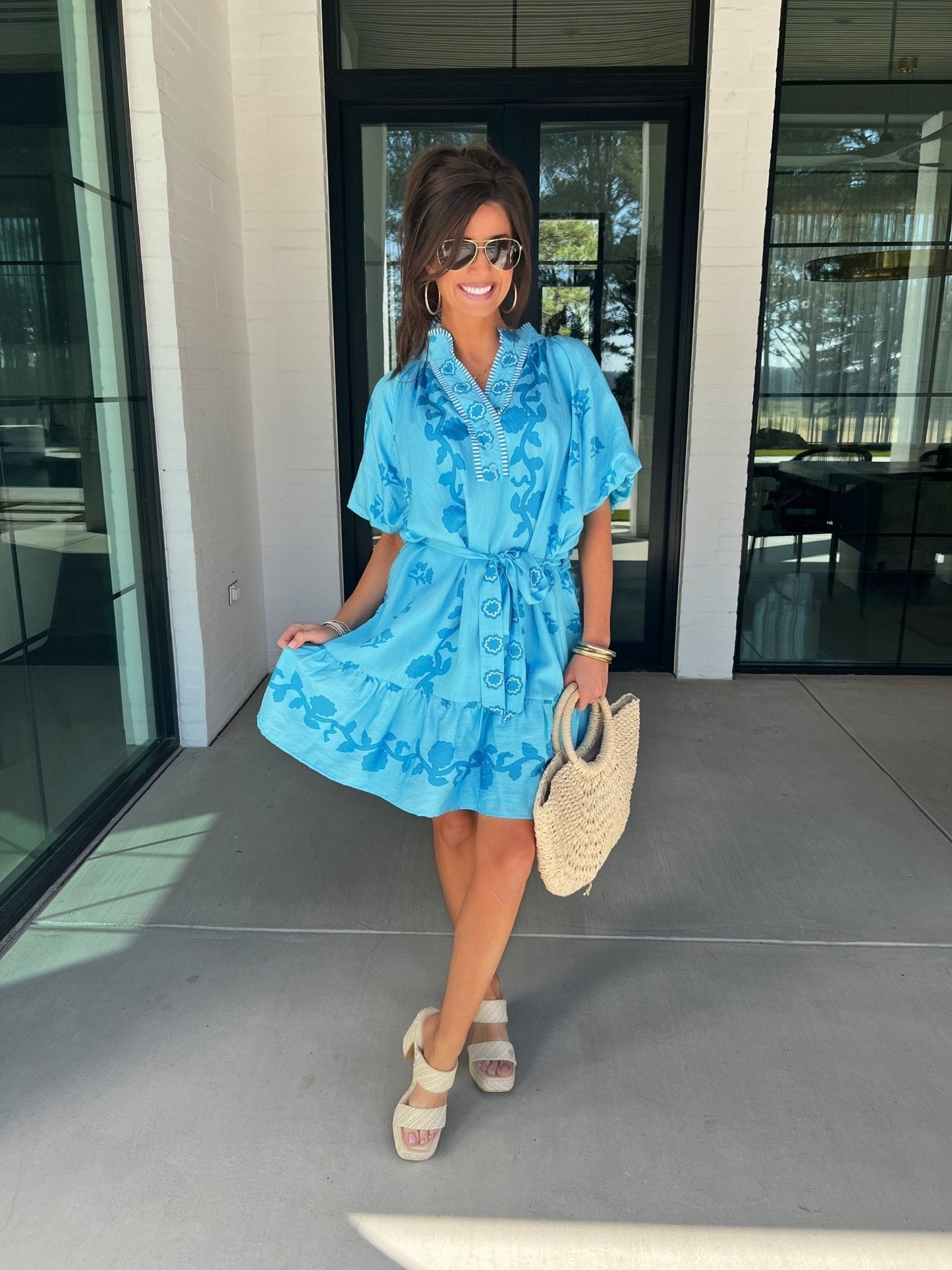 Cloud Nine Blue Floral Dress