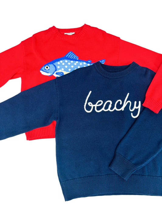 Feeling Beachy Navy Sweater