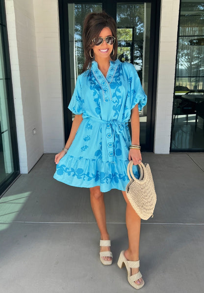 Cloud Nine Blue Floral Dress