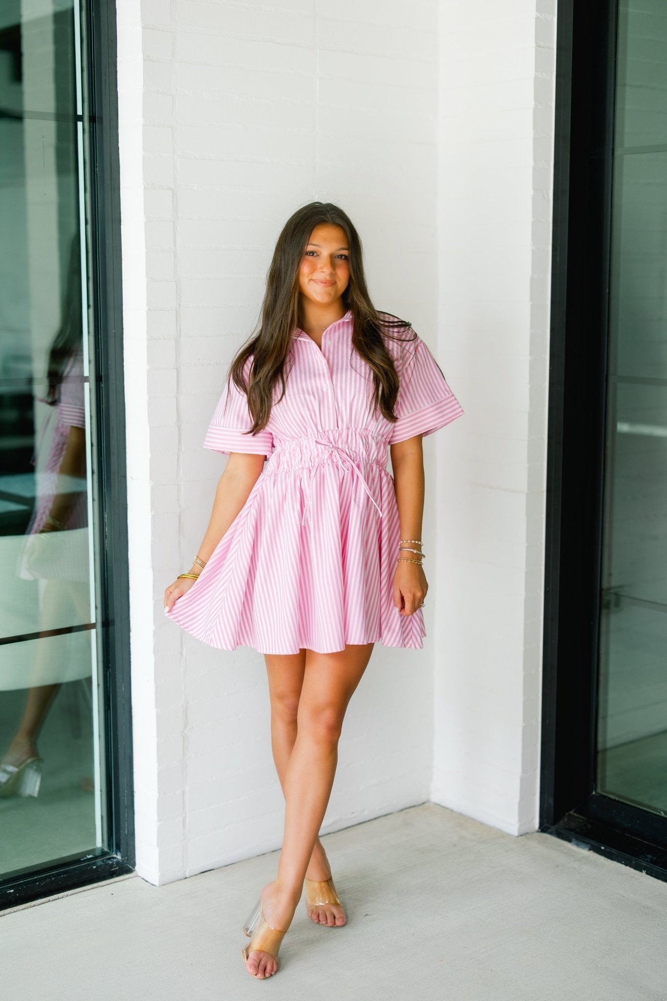 Paris Pink Striped Dress