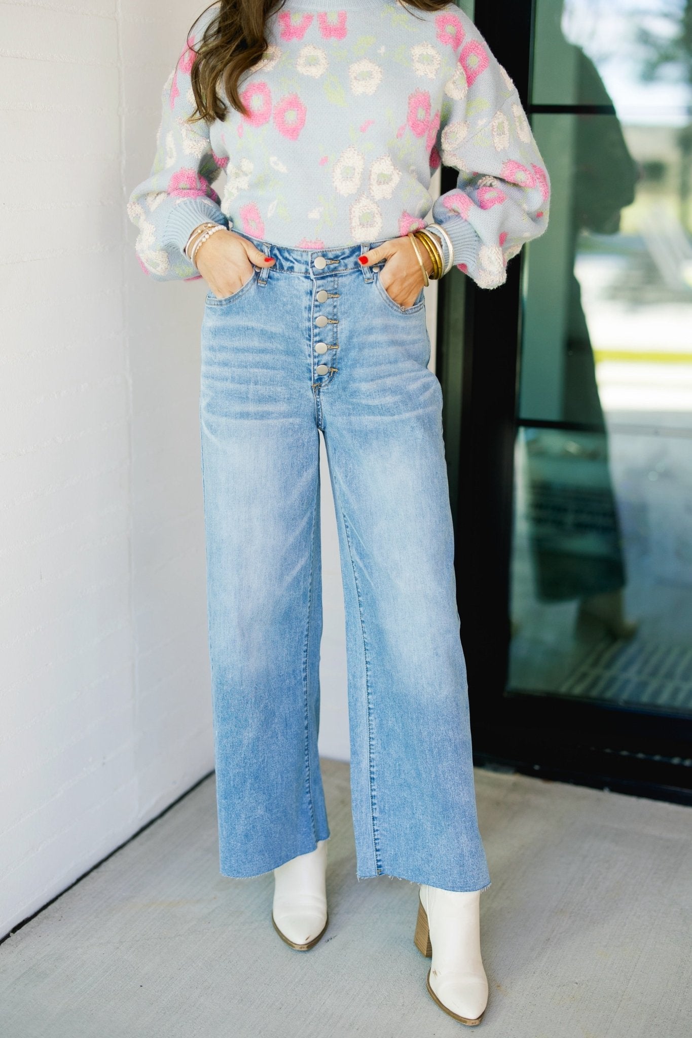 Watch Me Walk Washed Denim