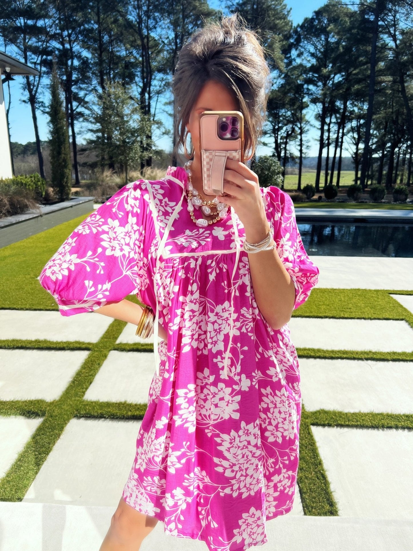 Magenta Sunshine Swing Dress