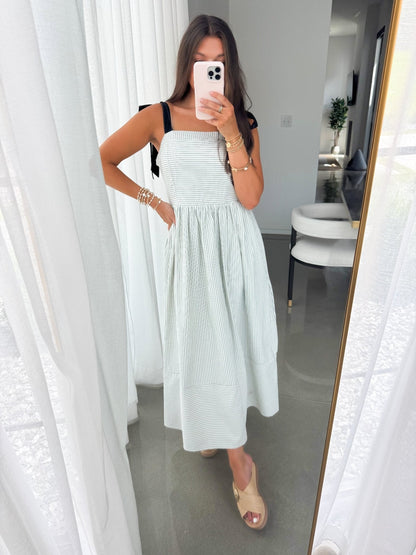 With Love White Striped Midi Dress ~FINAL SALE~