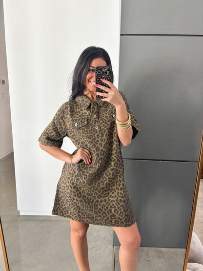 Mocha Mini Leopard Dress ~FINAL SALE~