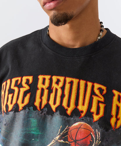 Rise Above All Applique Short Sleeve Tee - Black