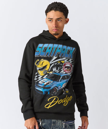 Dodge Scatpack Rhinestone Hoodie - Black