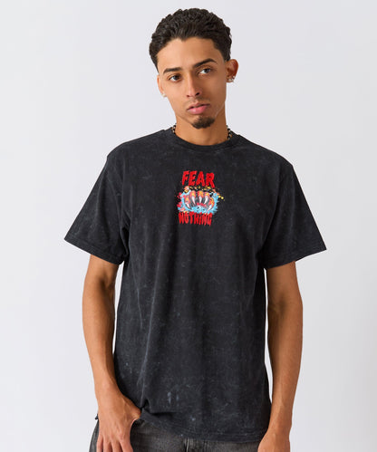 Stay Wild Embroidered Short Sleeve Tee - Charcoal