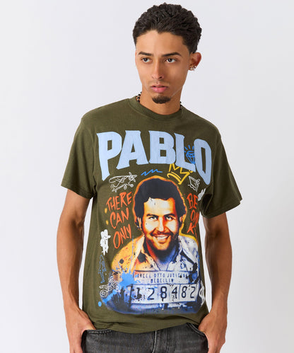 Pablo Graffiti Applique Short Sleeve Tee - Green