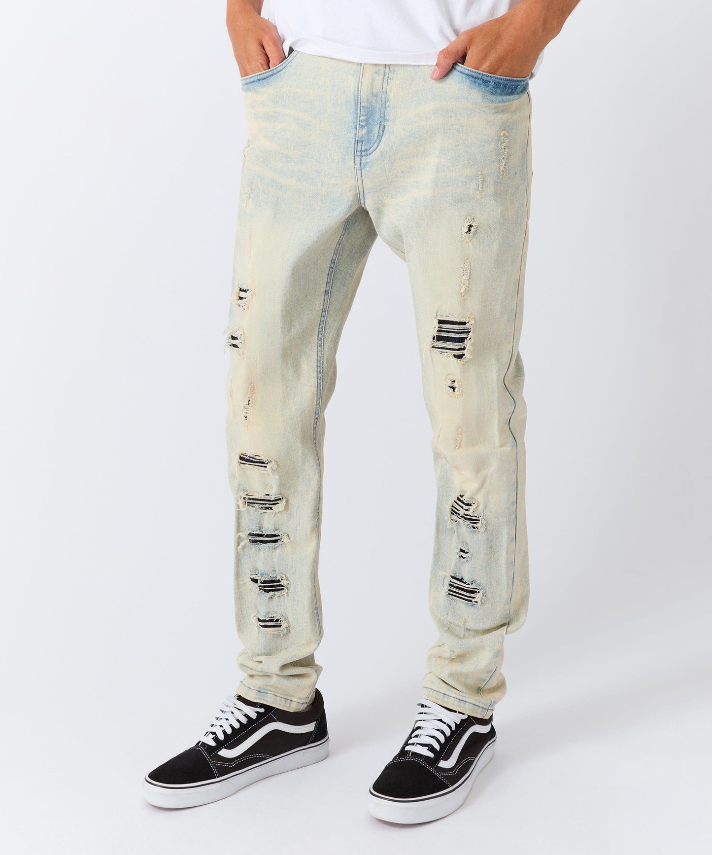 Distressed Denim Pant - Light Blue