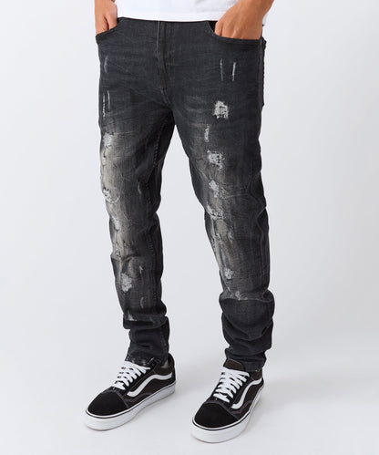 Destroyed Denim Jeans - Black