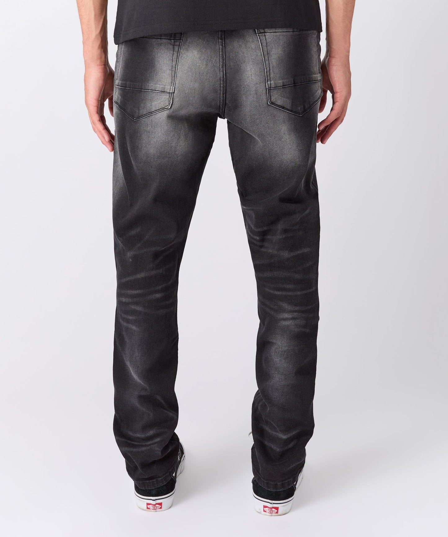 Rip and Repair Washed Denim Jeans - Black