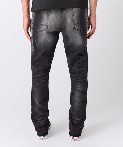 Rip and Repair Washed Denim Jeans - Black