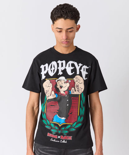 Popeye Crest Short Sleeve Tee - Black