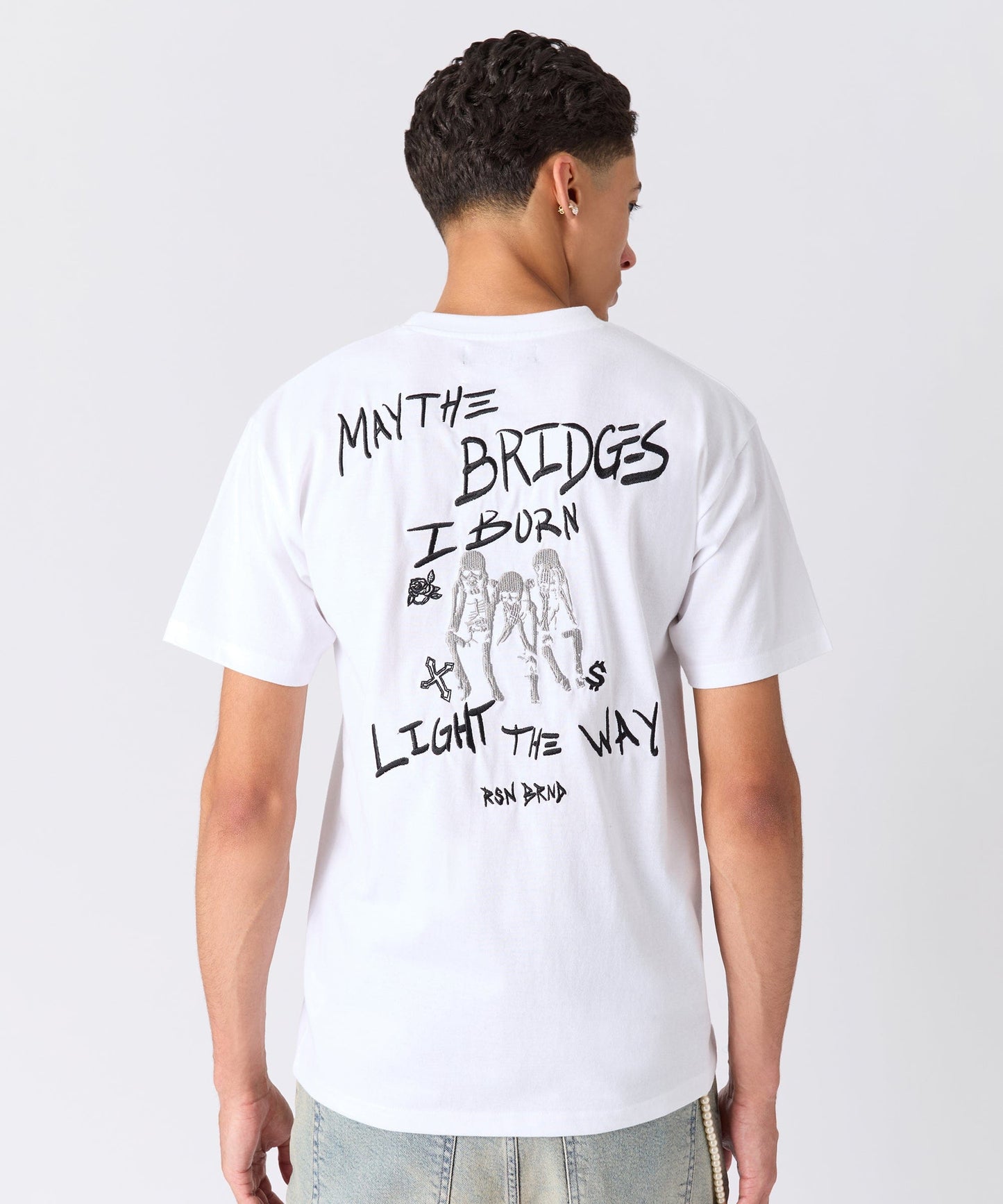 My Way Embroidered Short Sleeve Tee - White