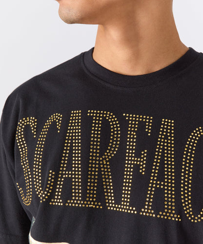 Scarface Rhinestones Short Sleeve Tee - Black