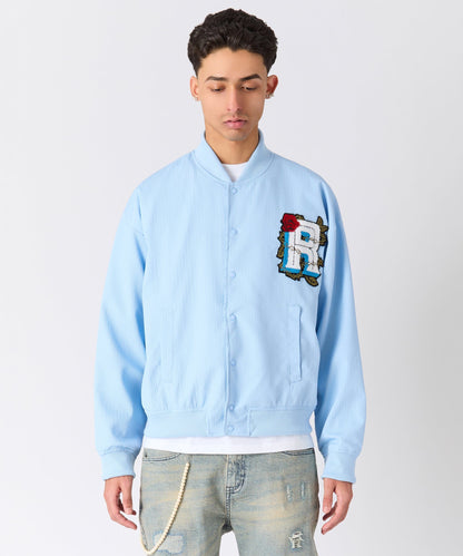 Coaches Chenille Patched Jacket - Light Blue