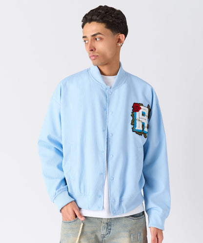 Coaches Chenille Patched Jacket - Light Blue