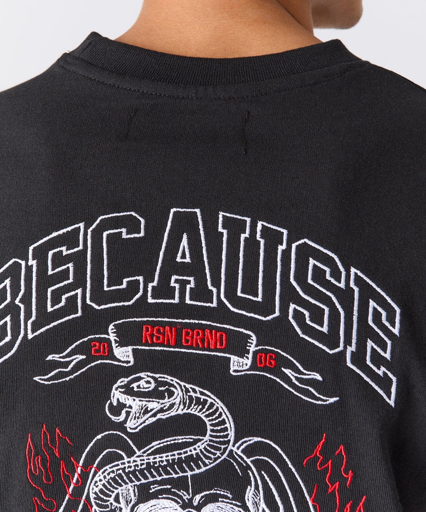 Mercy Embroidered  Short Sleeve Tee - Black