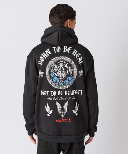 Trust No 1 Front And Back Print Hoodie - Black