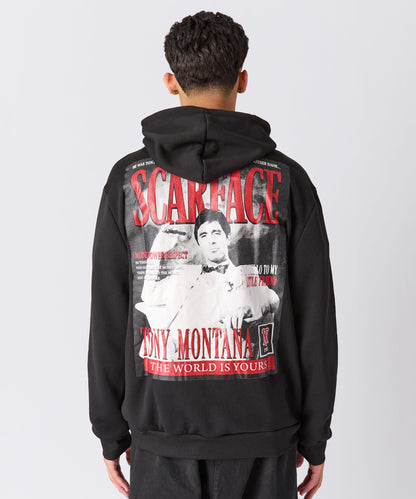 Scarface Tony Glitter Print Hoodie - Black