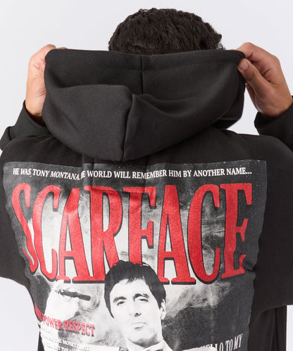 Scarface Tony Glitter Print Hoodie - Black