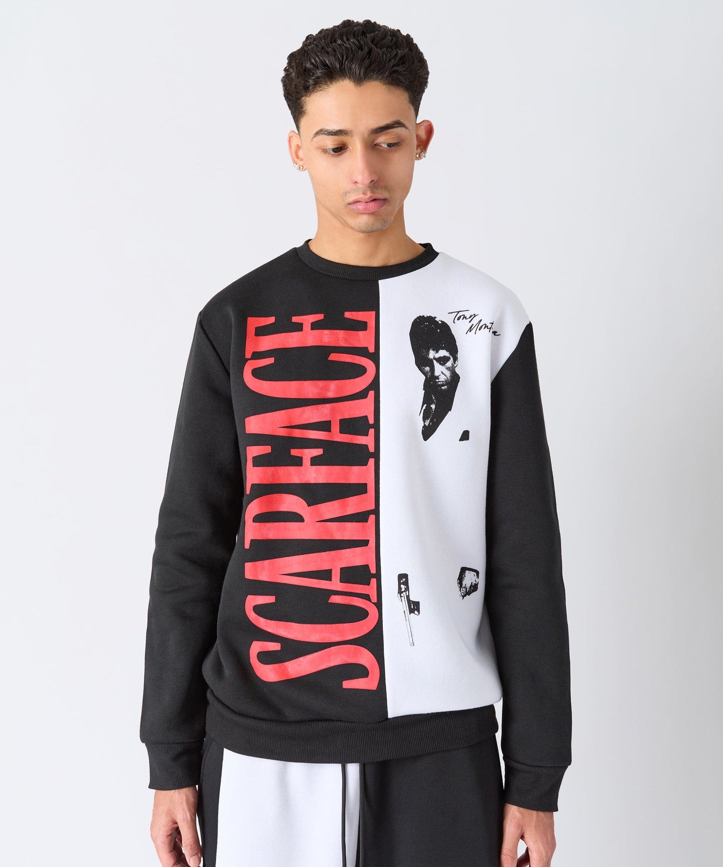 Scarface Split Long Sleeve Tee - Black
