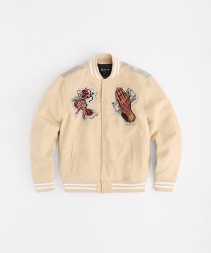 Self Made Tapestry Varsity Jacket - Khaki
