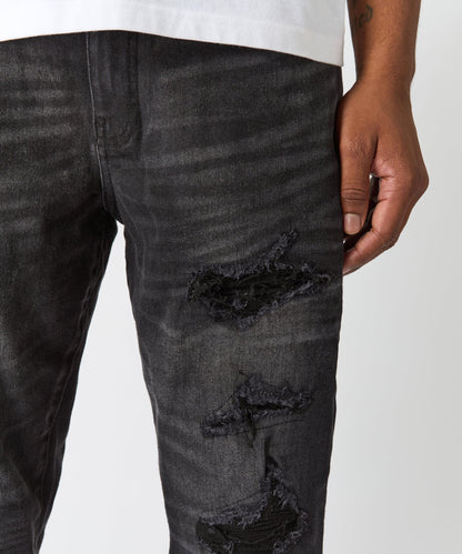 Rip And Repair Denim Jeans - Black