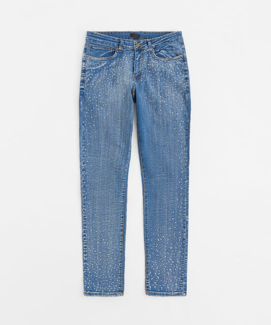 Stoned Out Denim Jeans - Light Blue