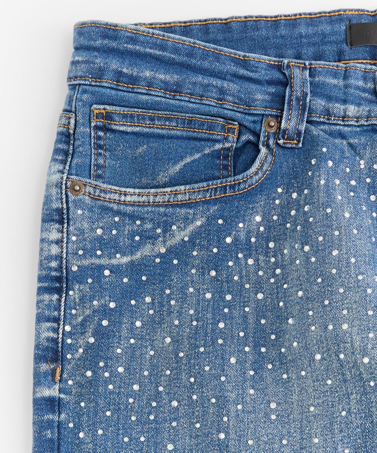 Stoned Out Denim Jeans - Light Blue