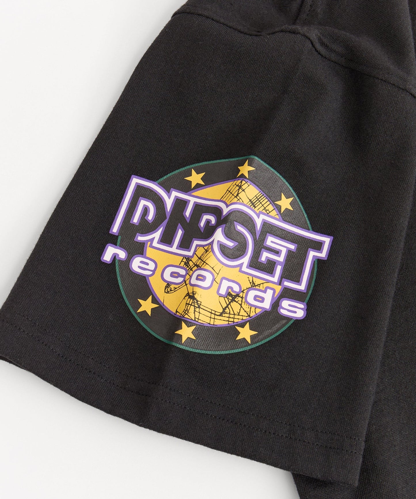 Mad Sleeve Print Short Sleeve Tee - Black