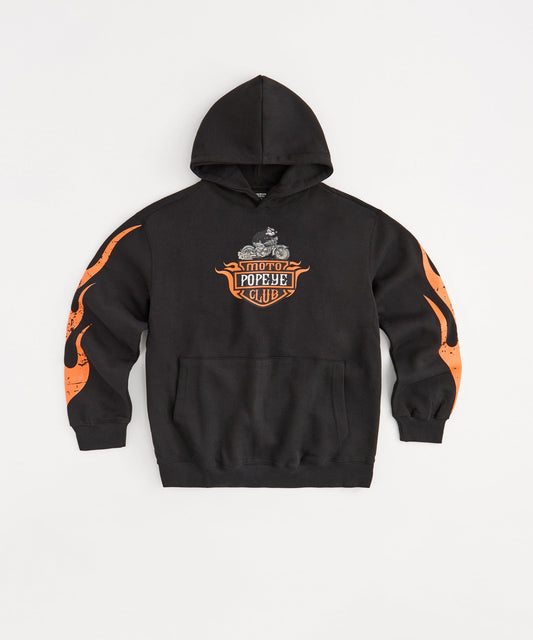 Popeye Moto Club Graphic Hoodie - Black
