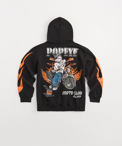 Popeye Moto Club Graphic Hoodie - Black