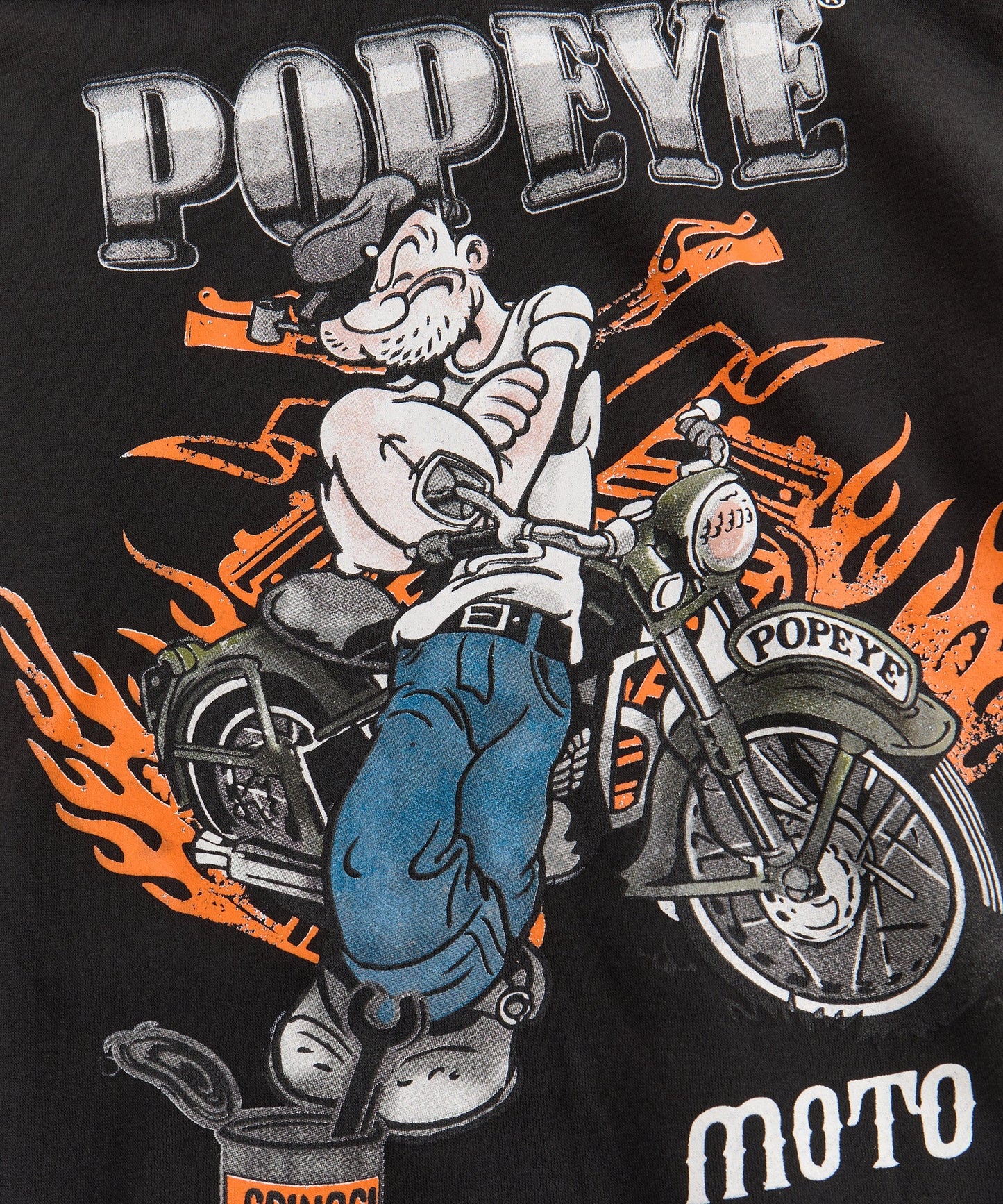 Popeye Moto Club Graphic Hoodie - Black