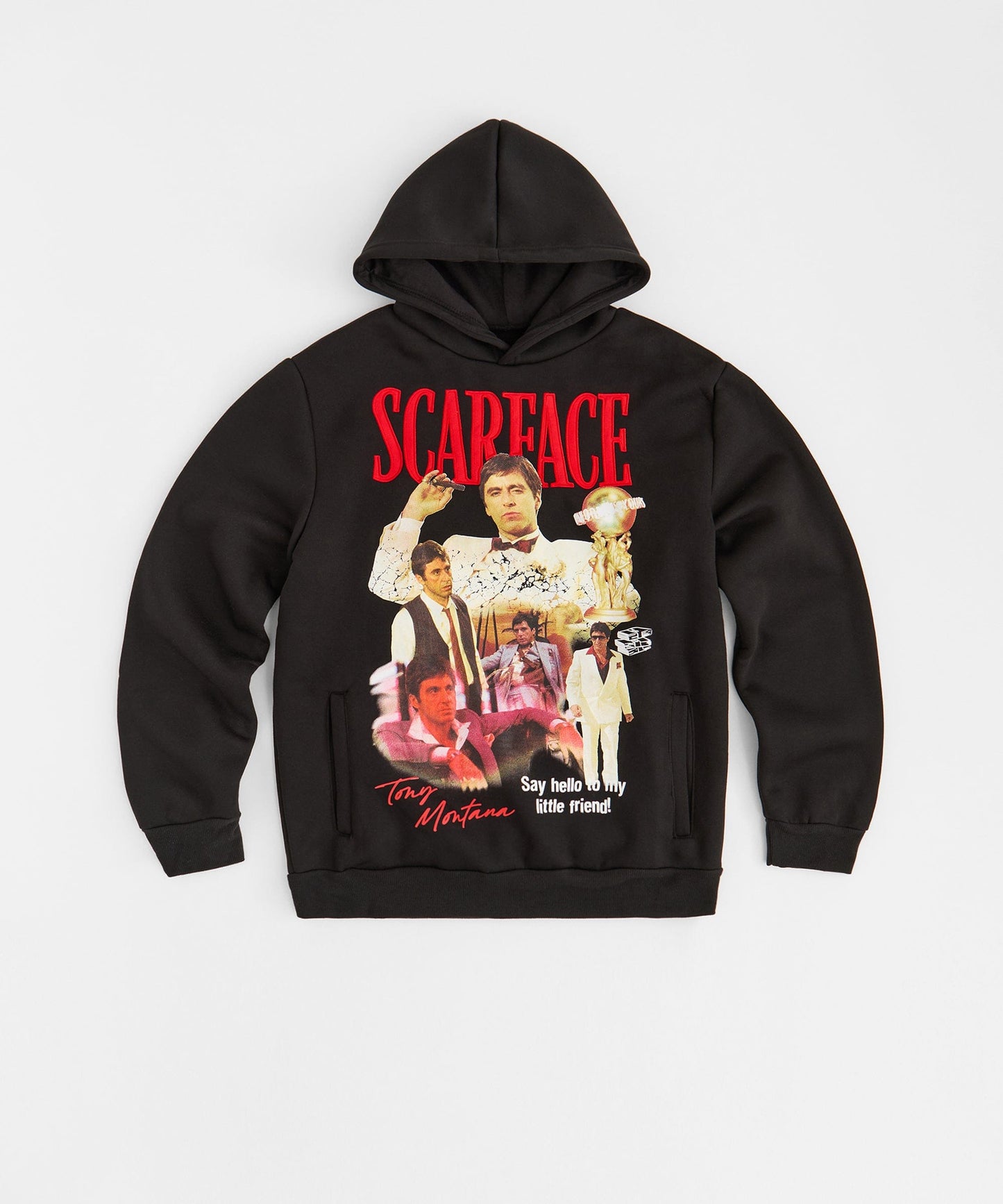 Scarface Say Hello Embroidered Patch Hoodie - Black