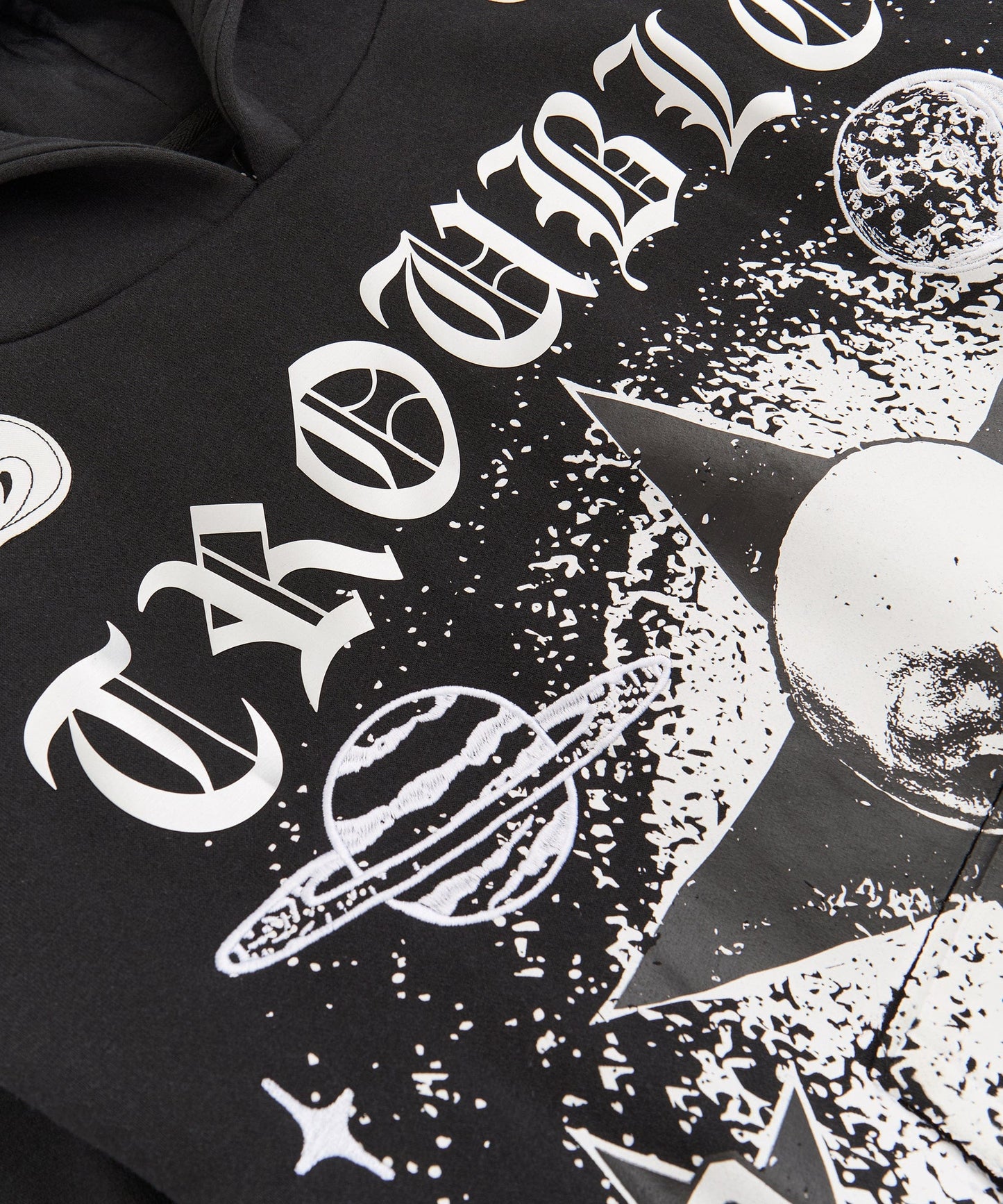 Reckless Trouble Rhinestone Hoodie - Black