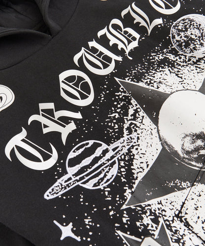 Reckless Trouble Rhinestone Hoodie - Black