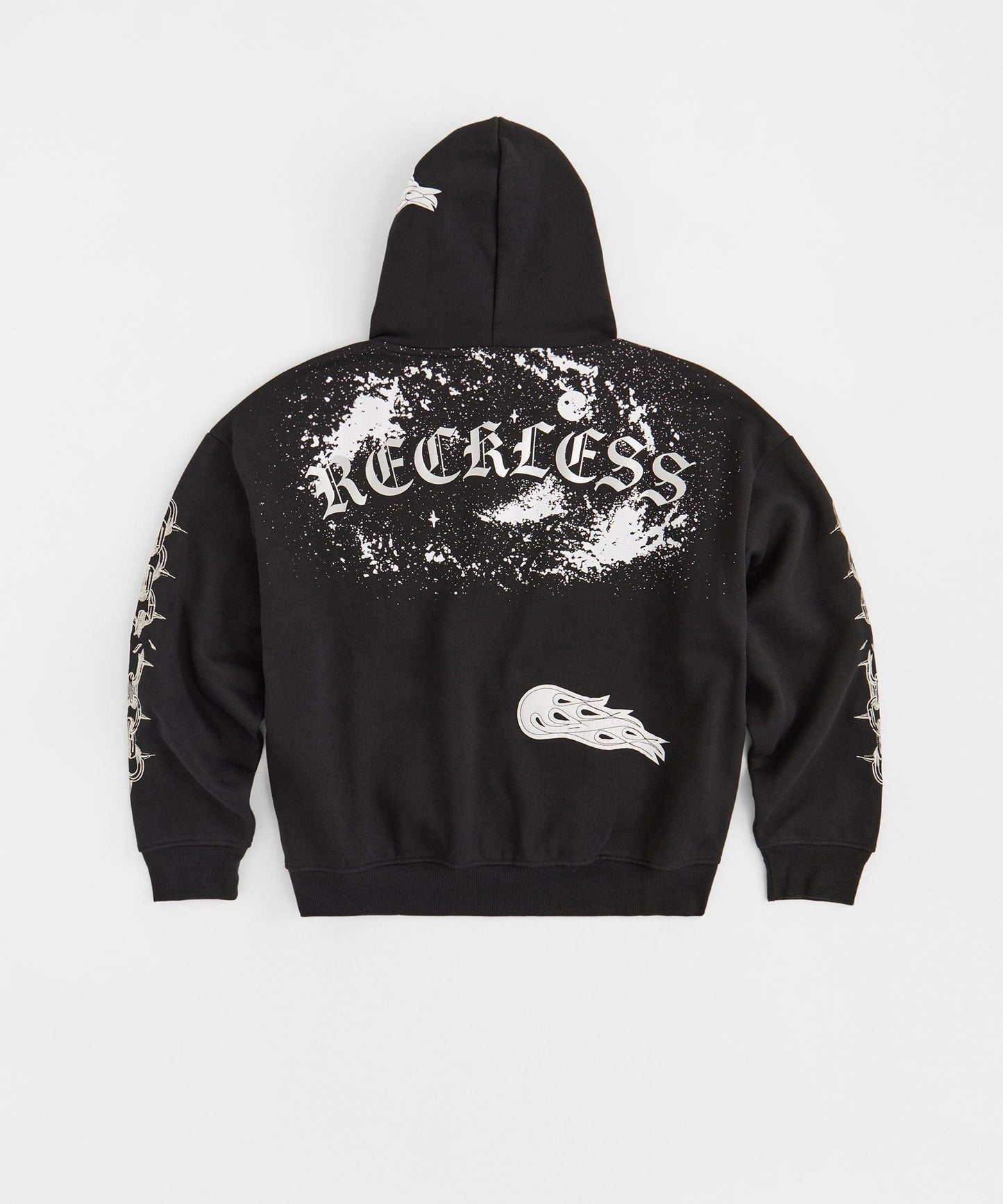Reckless Trouble Rhinestone Hoodie - Black
