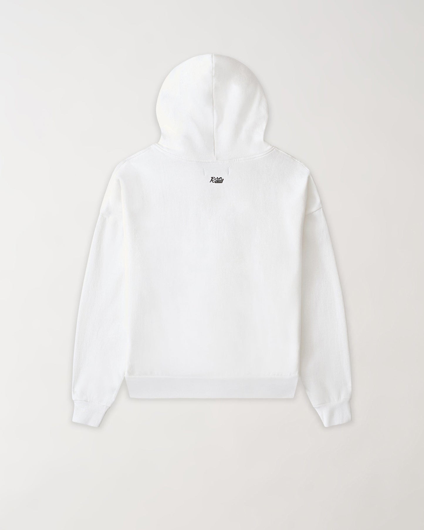 Essential Heavyweight Fleece Baggy Fit Comfy Zip Up Hoodie - White