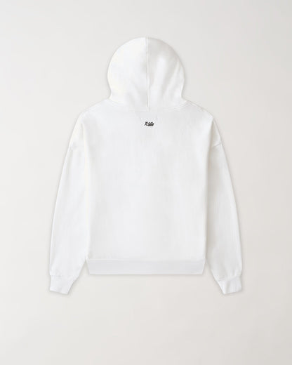 Essential Heavyweight Fleece Baggy Fit Comfy Zip Up Hoodie - White